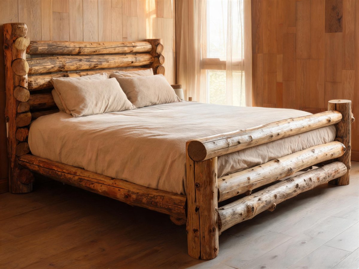Rustic Log / Timber Bed