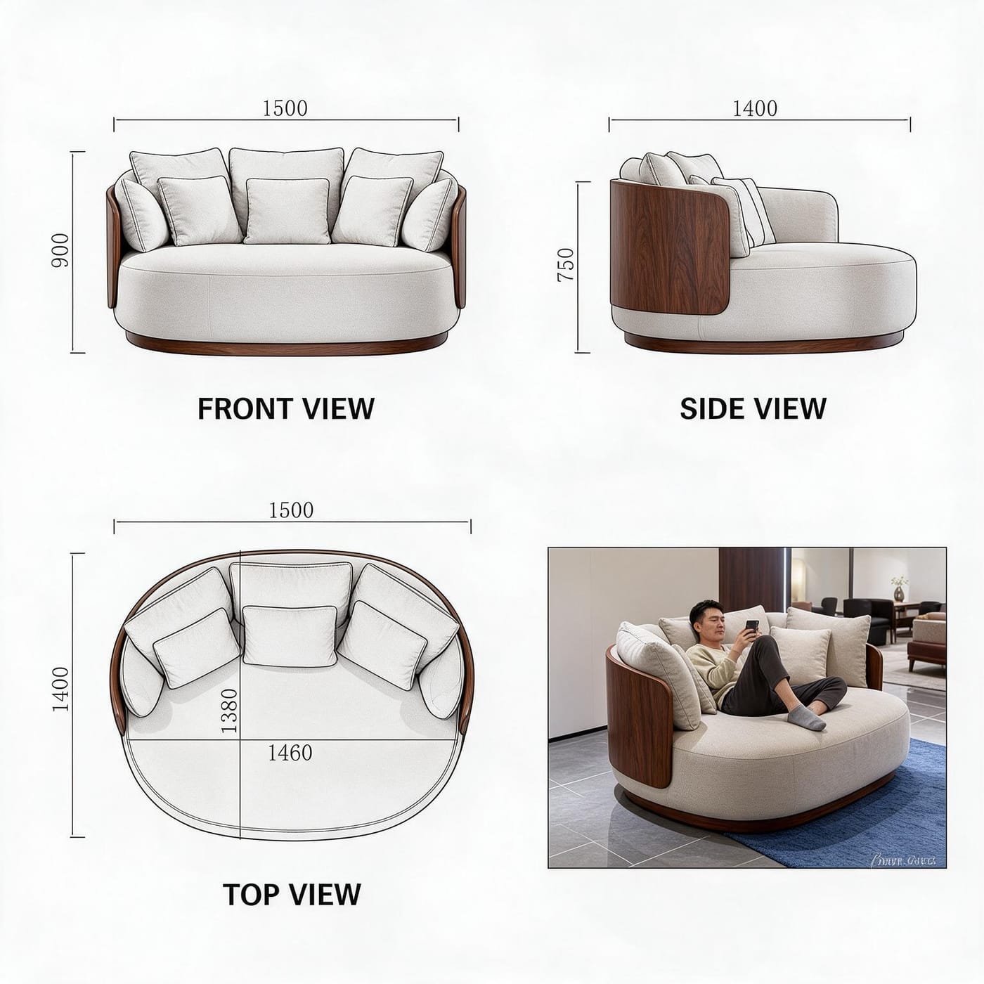 Ashwood Swivel Lounge Chair — image 6