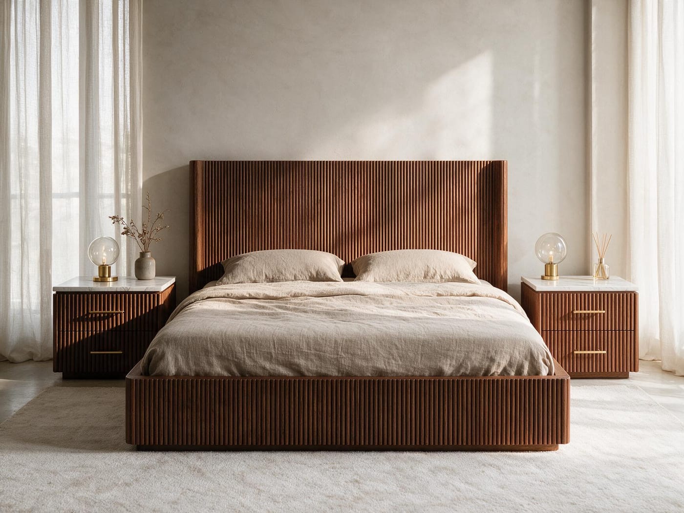 White Marble Stone-Top Nightstand II — image 2