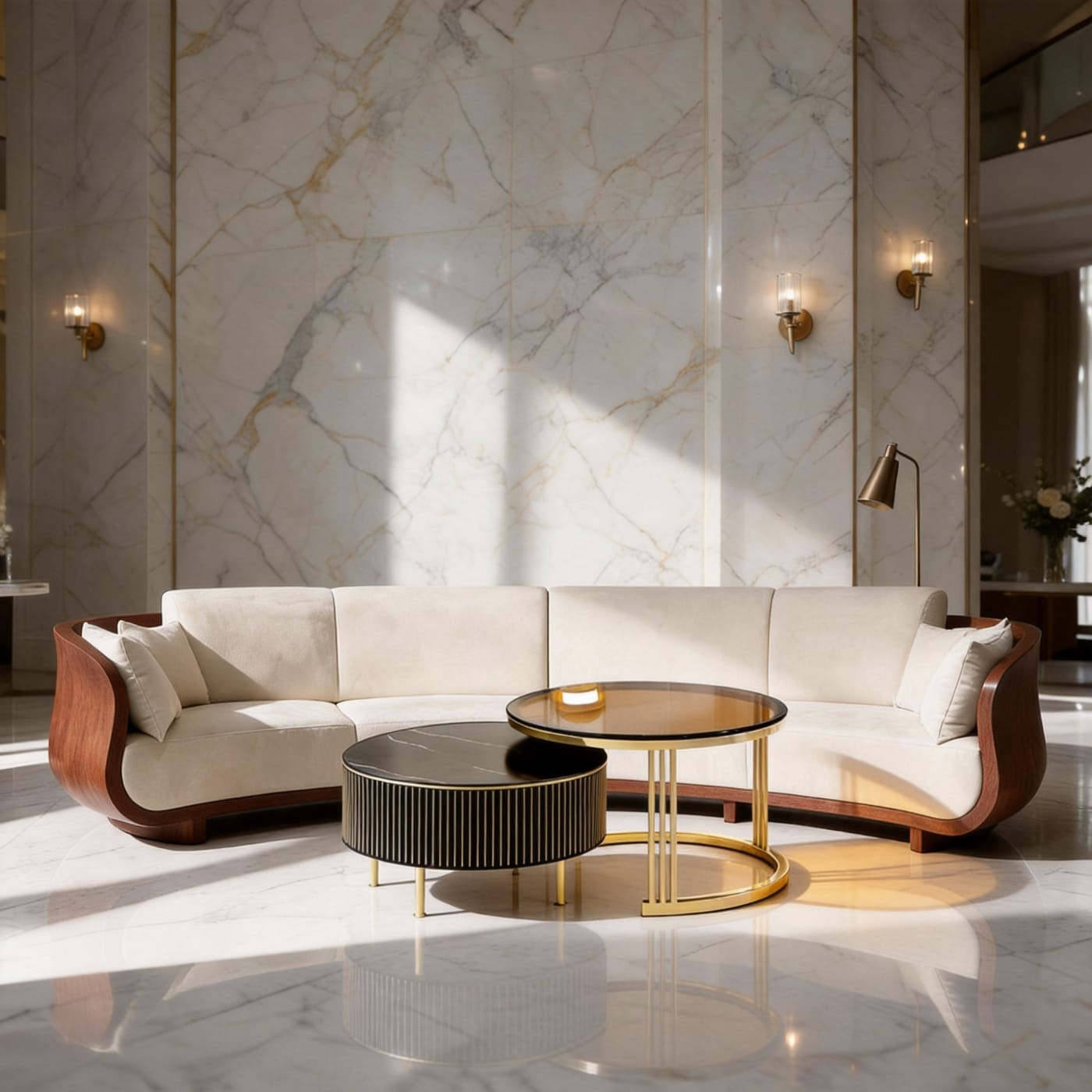 1.2 m Round Marble Coffee Table, New Design — image 2