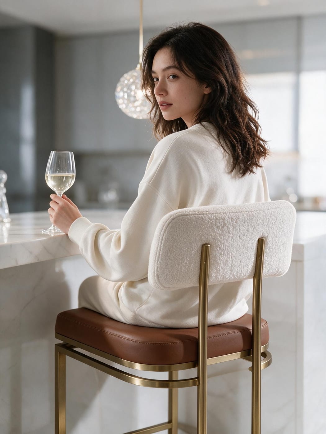 Custom Swivel Counter-Height Chair — image 6