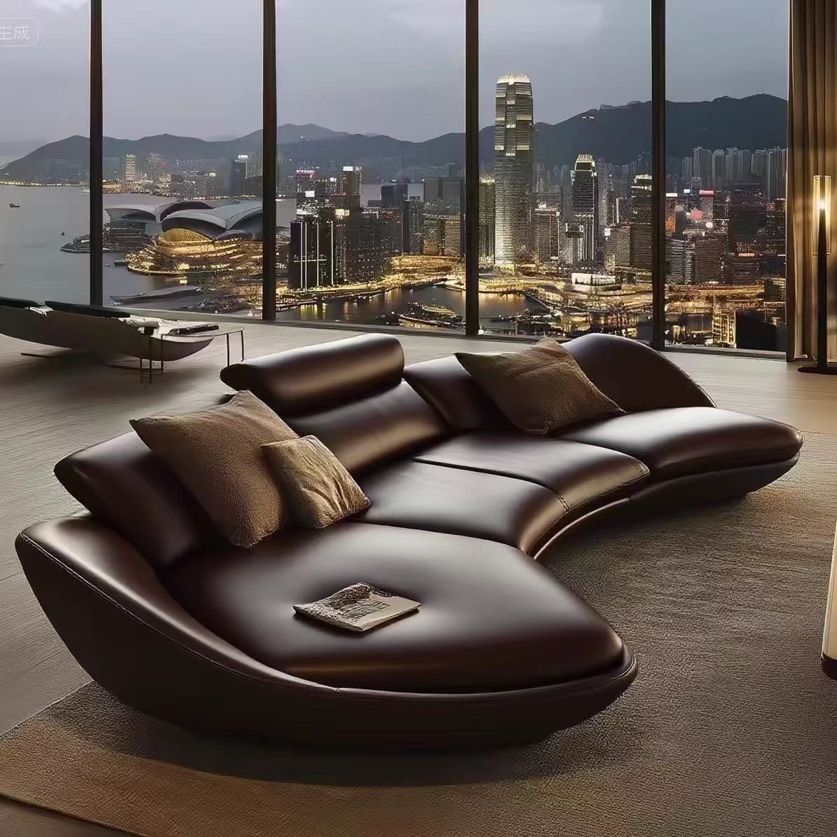 3.5m Genuine Leather Sofa — image 4