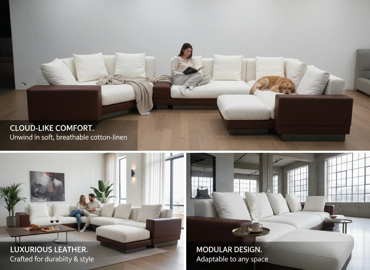 4.8 m Custom Upholstered Sofa — image 4